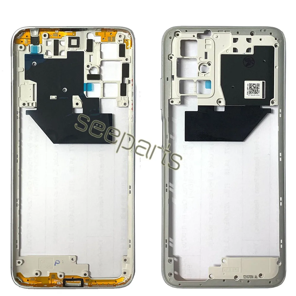 Quadro médio para Xiaomi Redmi 10, placa de moldura traseira, carcaça do chassi, 10 Prime Back, peças de reposição, 2022