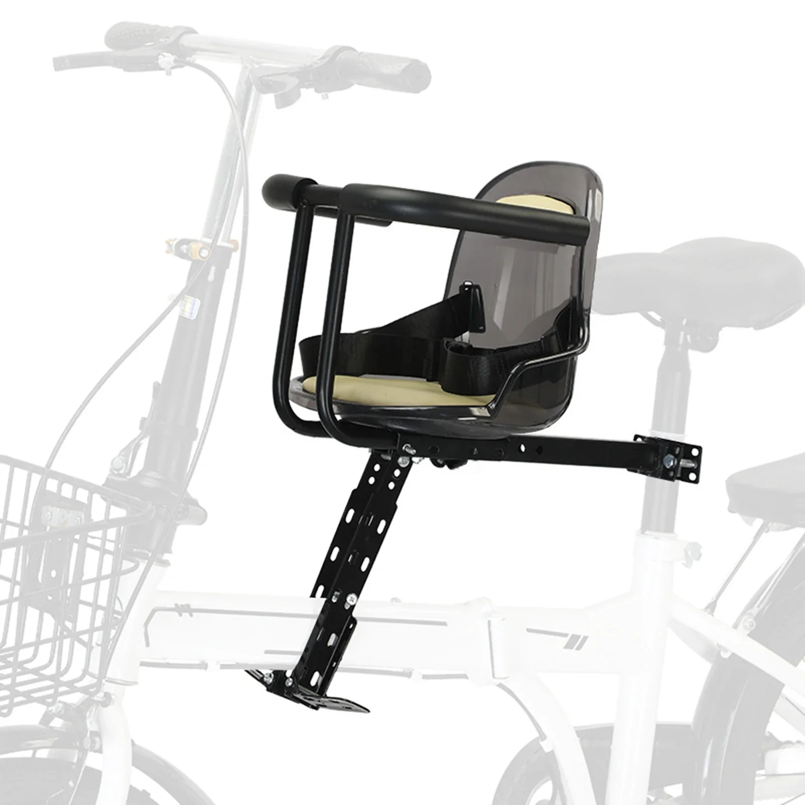 AliExpress NONE Front Mount Kids Bike Seat Mountain Bike Child Safety Seat with Guardrail and Safety Bicycle Seat Belt Bike Accessories