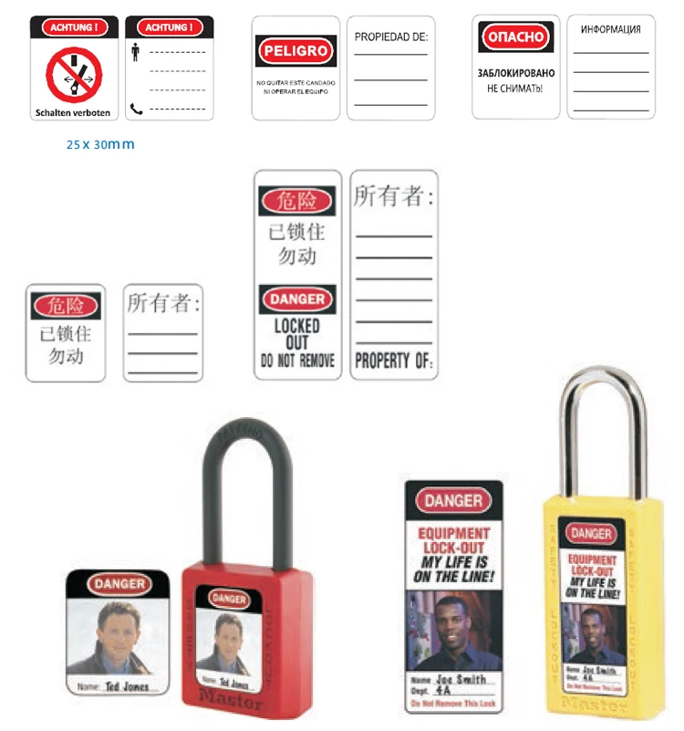 Safety Lockout Padlock Engineering Plastics 25mm Nylon Shackle OSHA LOTO Hazardous Energy Isolation Keyed-Different Keyed-alike