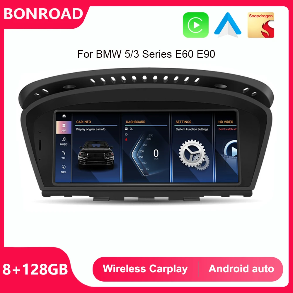 Bonroad Android 13 Car Radio 8GB 128GB For BMW 5Series E60 E61 E63 E64 E90 E91 E92 E93 CCC CIC Multimedia CarPlay GPS Navigation