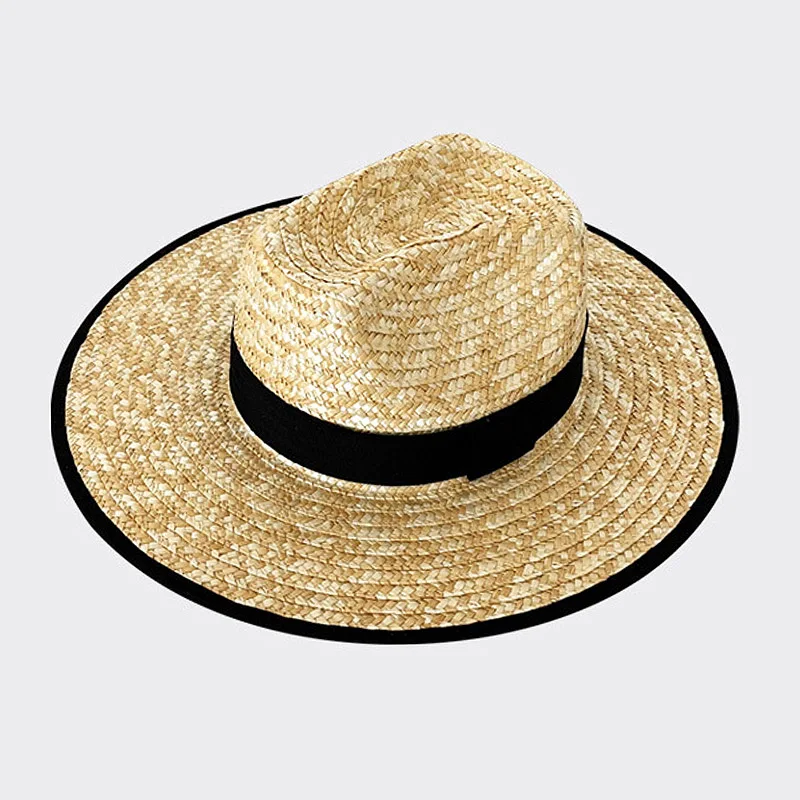 Womens Mens Wide Brim Straw Panama Hat Fedora Summer Beach Sun Hat UPF Straw Hat for Women