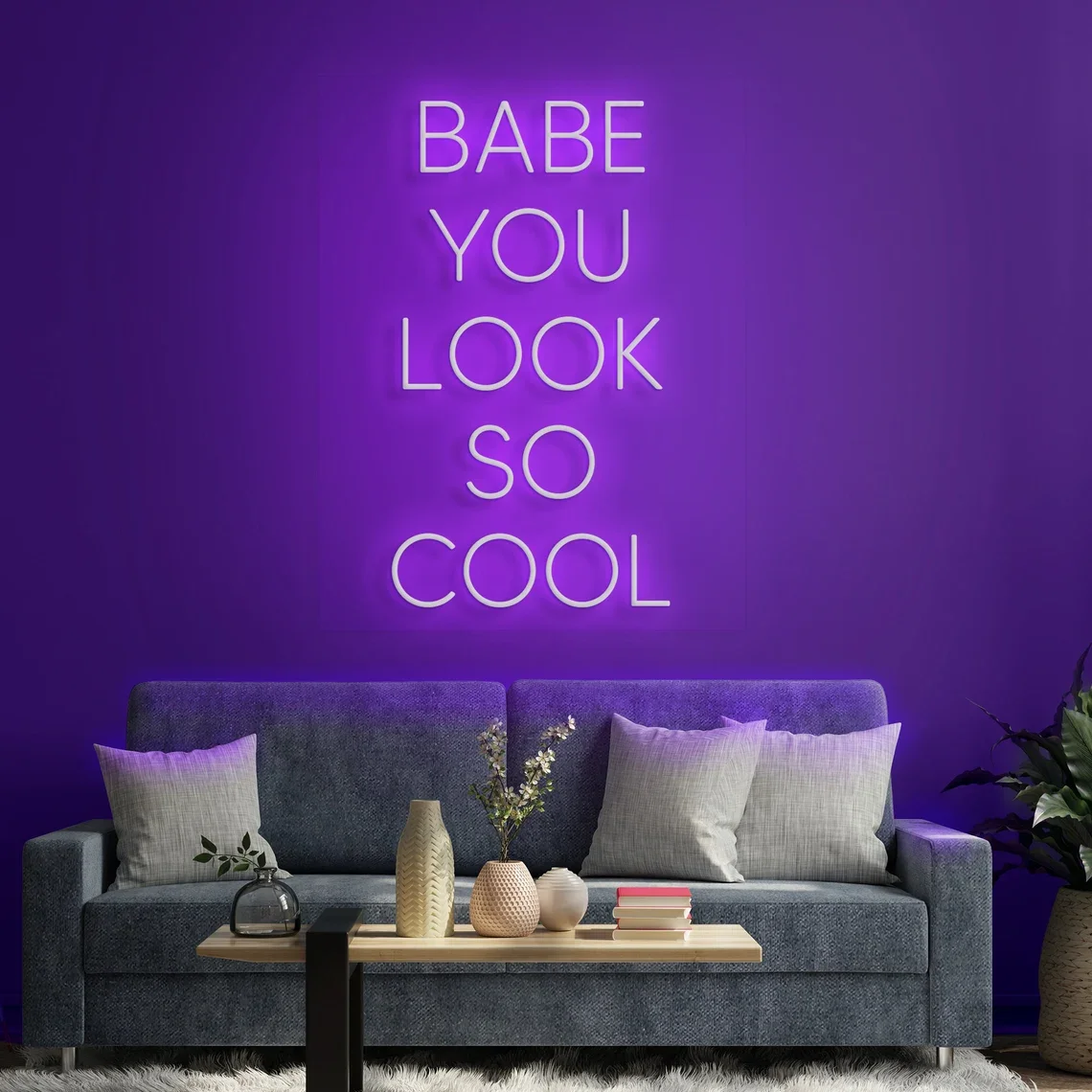 Babe You Look So Cool Neon Sign Larger Neon Bar Home Wedding Birthday Decor Bedroom Home Wall Decor Personalized Gifts