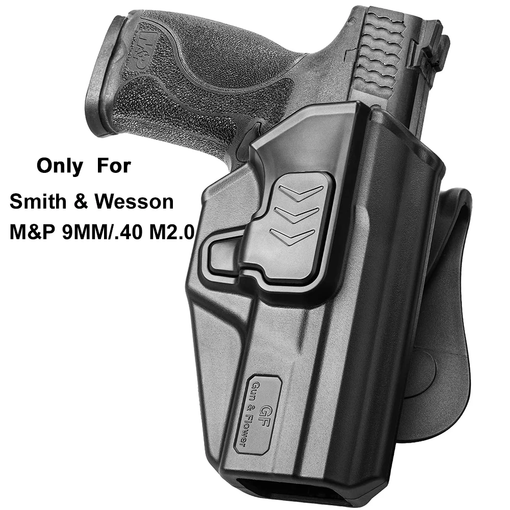 OWB Paddle Holster Fit Smith&Wesson M&P 9MM/.40 M2.0 Full Size 4.25''and M2.0 Compact4'' 3.6''.360 Degrees Adjustable Right Hand