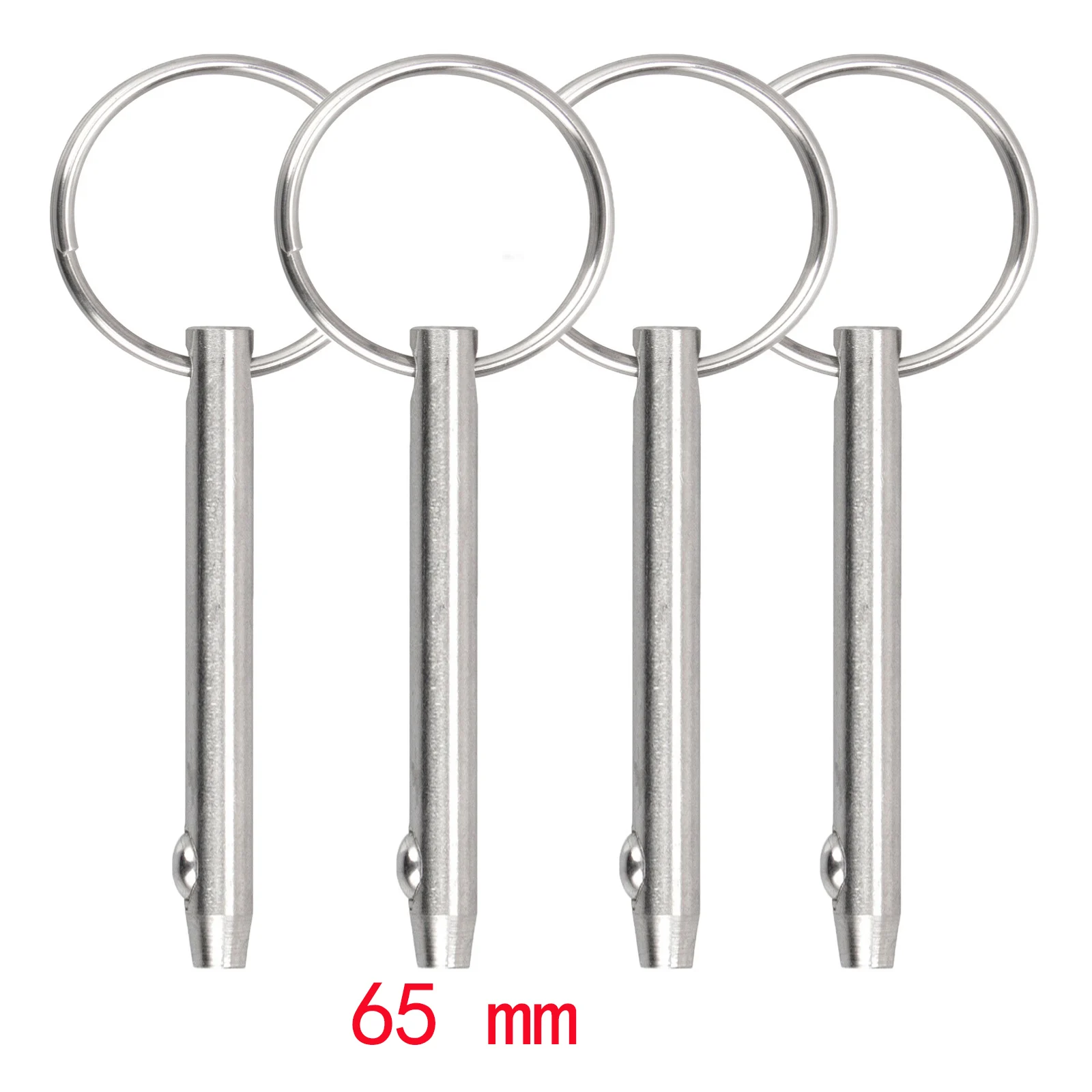 

Quick Release Pin Bimini Top Pin, Total Length 2.56 Inch(65mm), Diameter 0.25 Inch(6.3mm), 316 Stainless Steel (4 Packs)