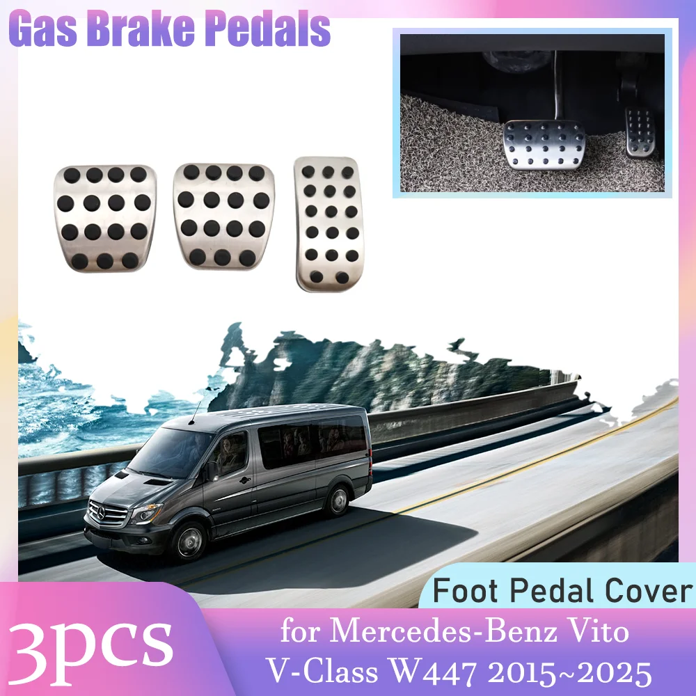 Car Gas Brake Pedals for Mercedes-Benz Dodge Sprinter W906 NCV3 2007~2018 Rubber Anti-Slip Alloy Footrest Pedal Cover Accessorie