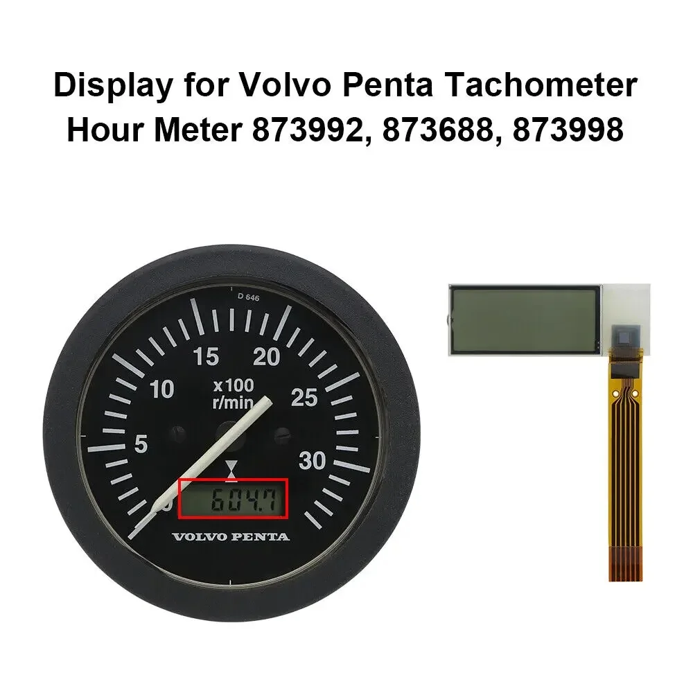 LCD Display for Volvo Penta Tachometer Hour Meter 873992, 873686, 873688, 873998