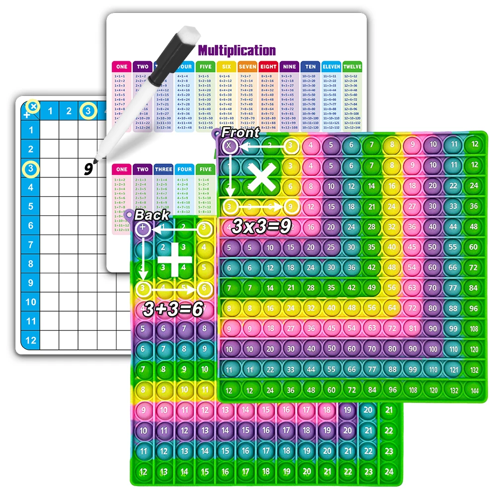 12*12&12+12 إضافة الضرب ألعاب الرياضيات ممارسة اللعب بطاقات وقلم قابلة للمسح ، ألعاب تعليمية مونتيسوري للأطفال