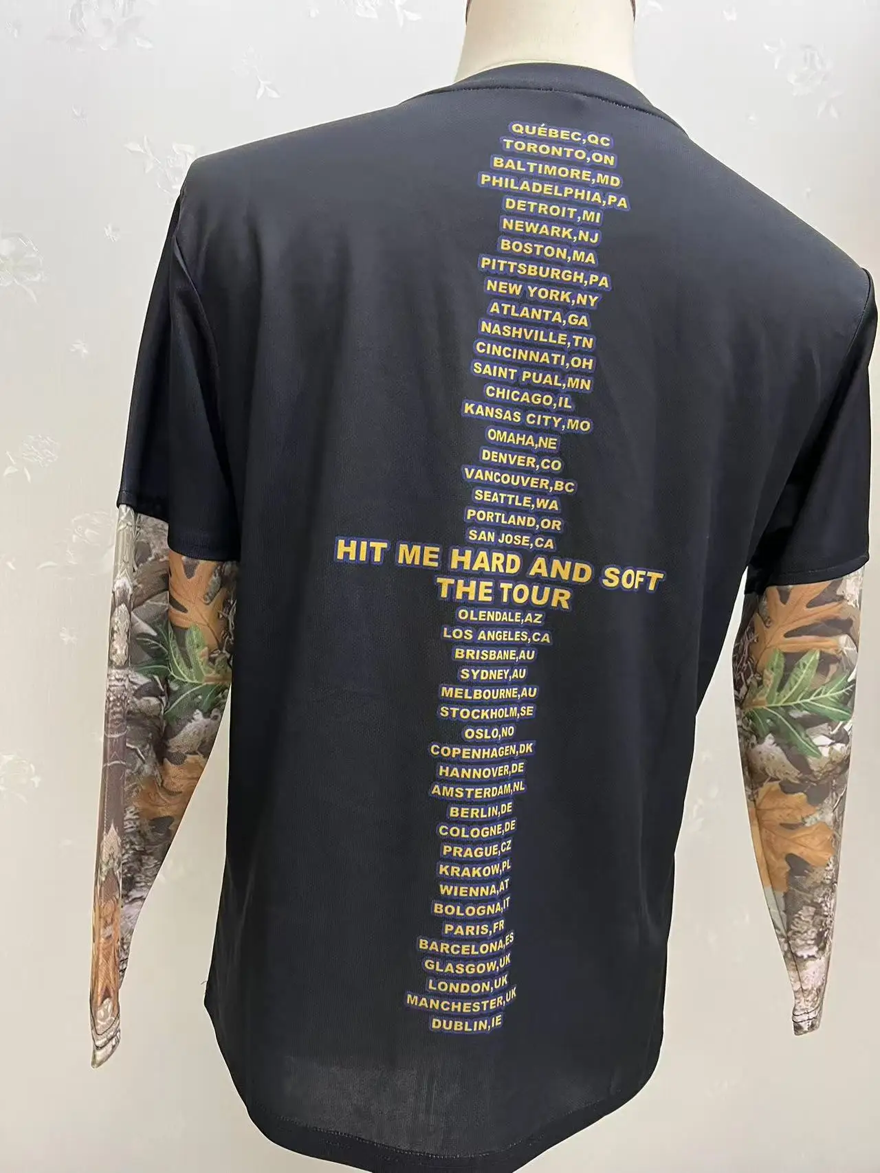 Billie Tee Unisex Blue jersey Hit Me Hard And Soft Tour 2024 billi CAMO LAYERED LONG SLEEVE TEE