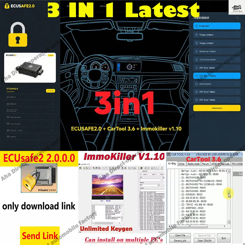 Car accessories Diagnostic Tools ECUSafe 2.0 obd2 scanner For Car and Trucks for ecu programming + ImmoKiller v1.1 IMMO Software
