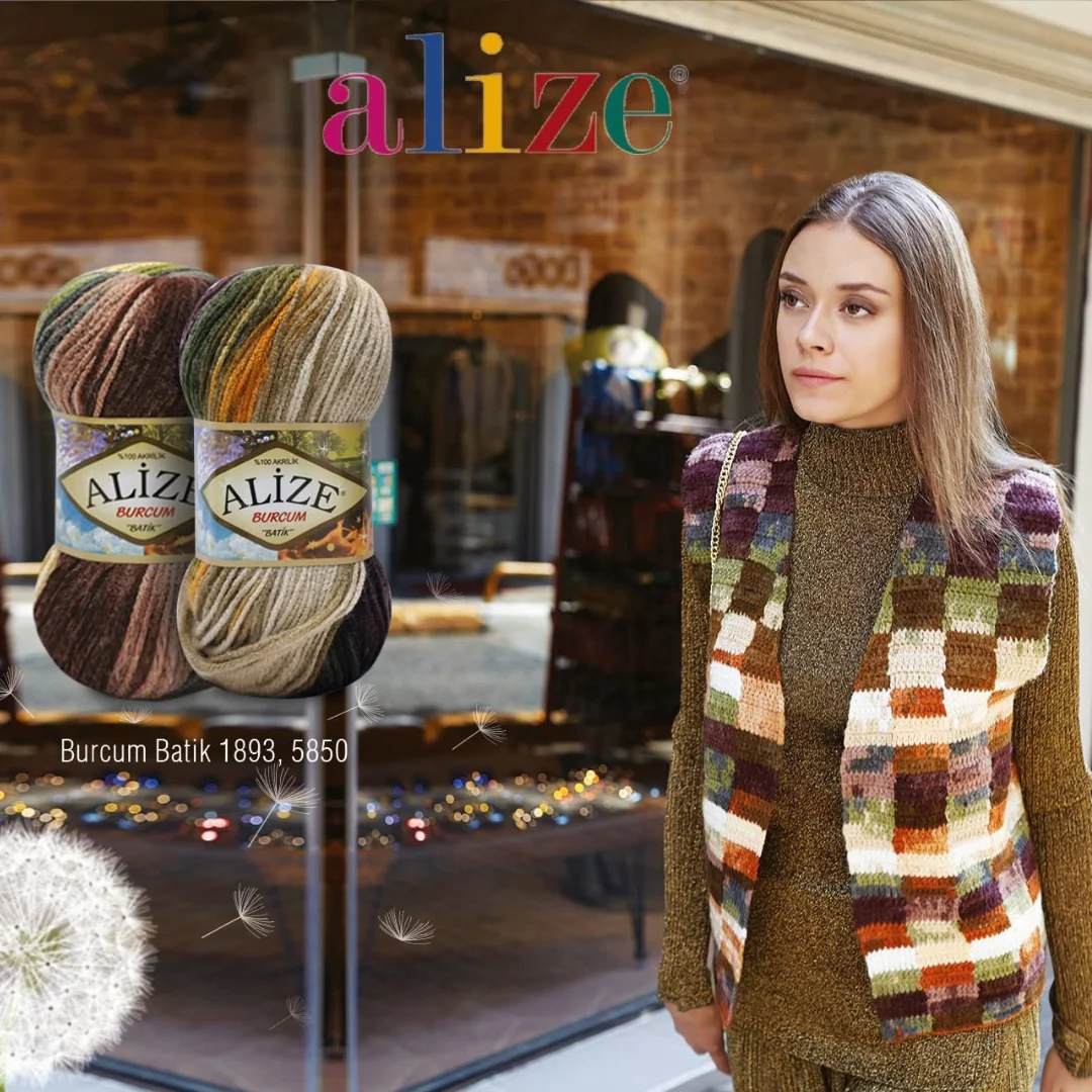 Alize Burcum Batik Yarn for Hand Knitting Crochet Amigurumi DIY Baby Knitwear Scarf Blanket Shawl Sweater Cardigan Beanies