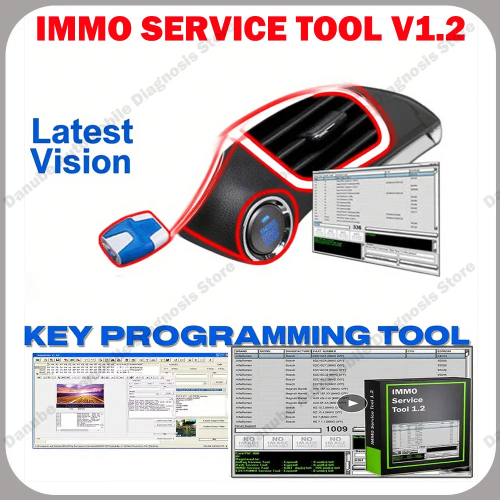 

Newest Version IMMO Service Tool V1.2 Software + Generate PIN Code & Immo off Feature No Registration Required Automotive Tool