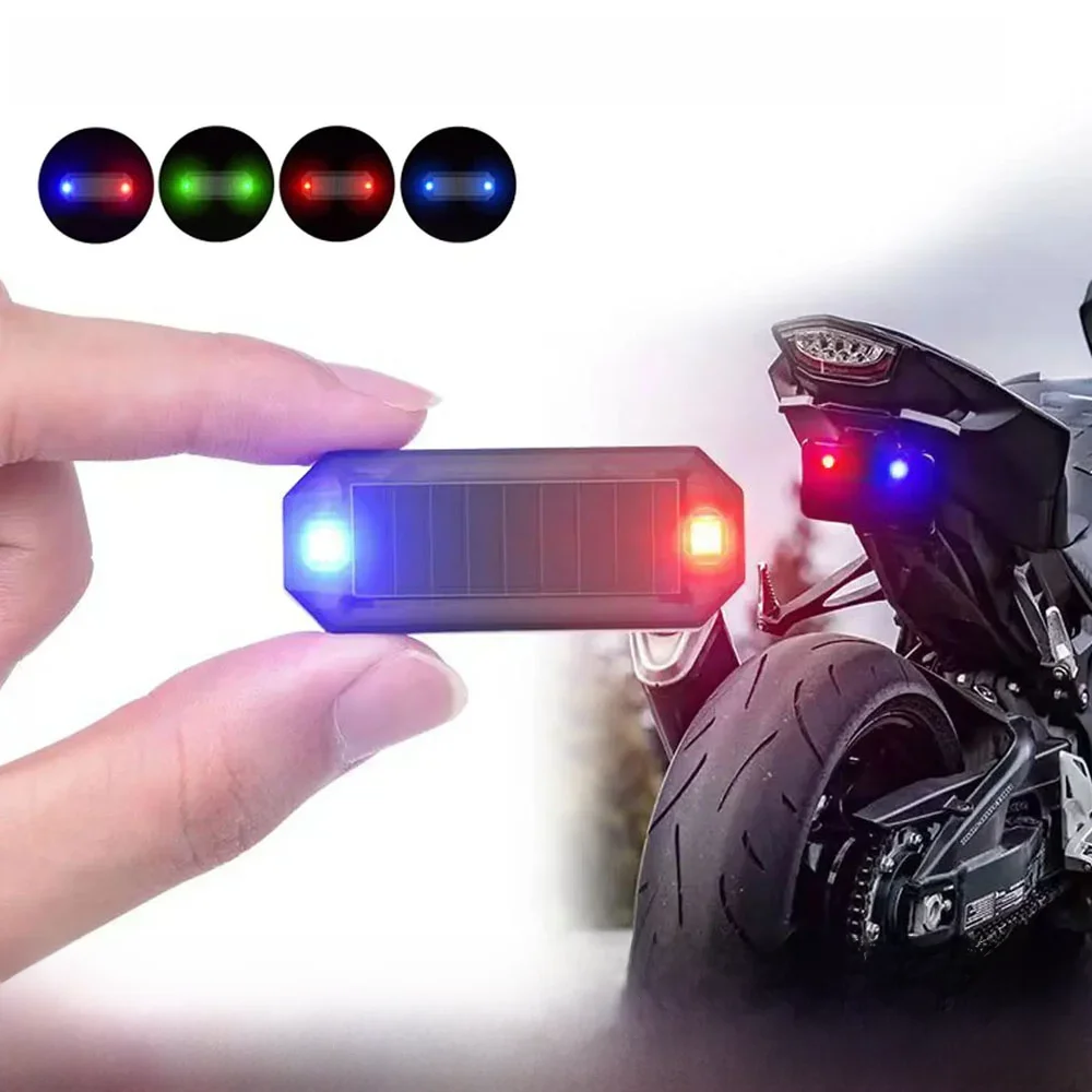 Mini LED Solar Power Car Luz de advertência, Noite Segurança Simulado Alarme, Lâmpada sem fio
