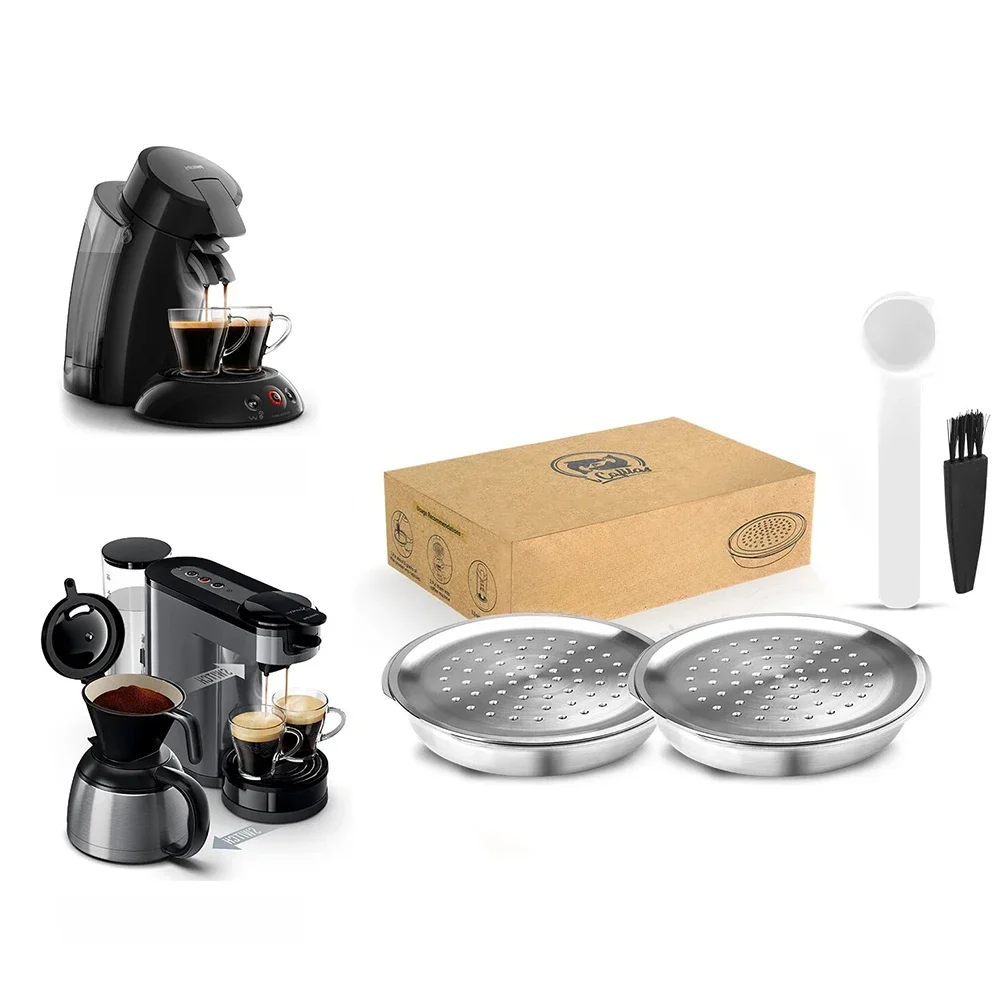ICafilas für Philips Senseo Maschine Edelstahl Kaffeekapselkappen Wiederverwendbarer Filter Espressomaschine