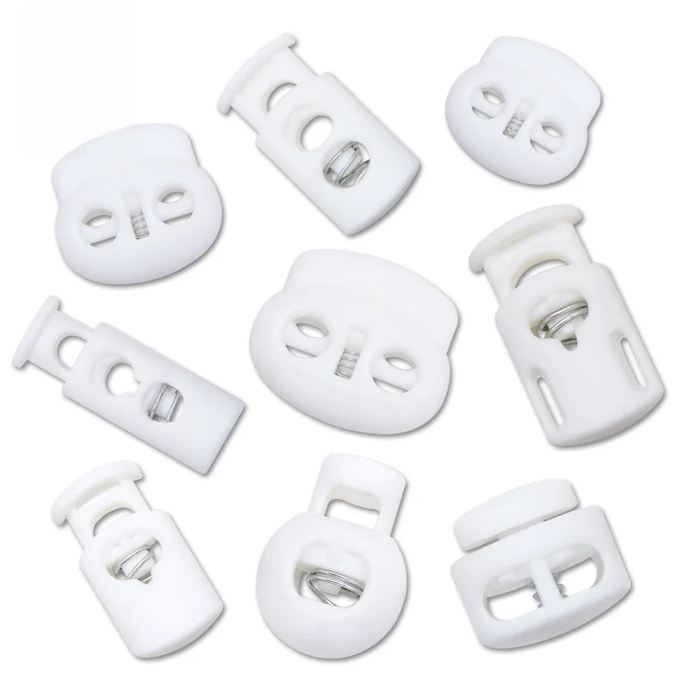 Bouchon de verrouillage de cordon en plastique, 10 pièces, extrémités de cordon, bouton de boucle à Clip, lacet blanc givré, vêtements de sport, accessoire de sac à faire soi-même, nouveau