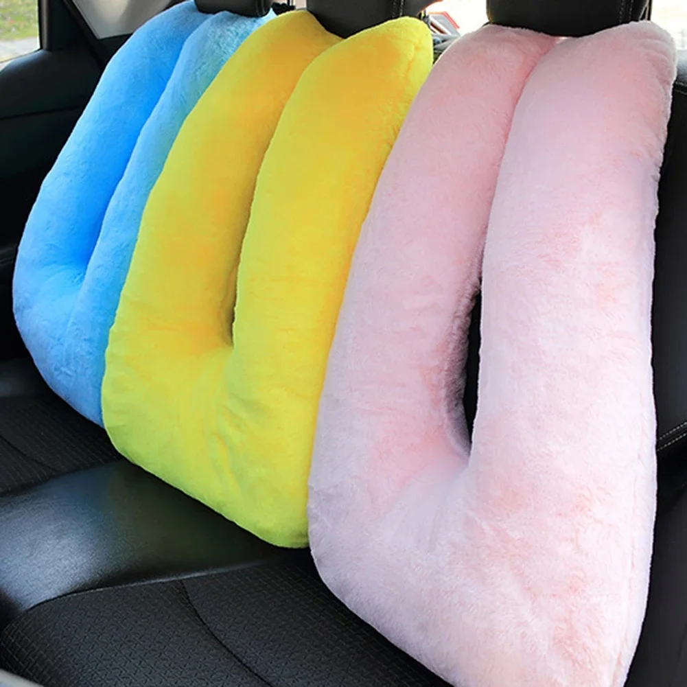 Comfortabele autokussen Veiligheidsgordels Kussenshoes Kinderen Reisslaapkussens Autogordel Pluche Schattige Dierenkussen Schouder - afbeelding 2