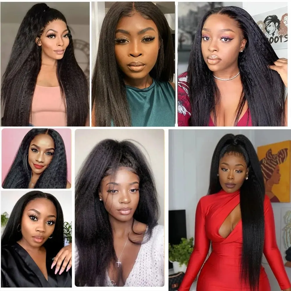 40 Inch Kinky Straight 13x4 HD Lace Front Wigs Human Hair No Glue 5X5 Closure Yaki Straight Wigs Human Hair For Women 3S Ready To Wear image 5