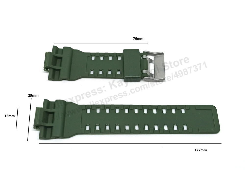 Fits/For Casio G-Shock G-8900 , GR-8900 , GW-8900 - Army Green Rubber Replacement Watch Band Strap