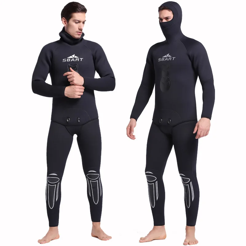 5MM Neoprene Wetsuit Men Two Piece Suit Full Bodysuit Diving Suit Stretchy Swimming Surfing Snorkeling Kayaking Sports Clothing