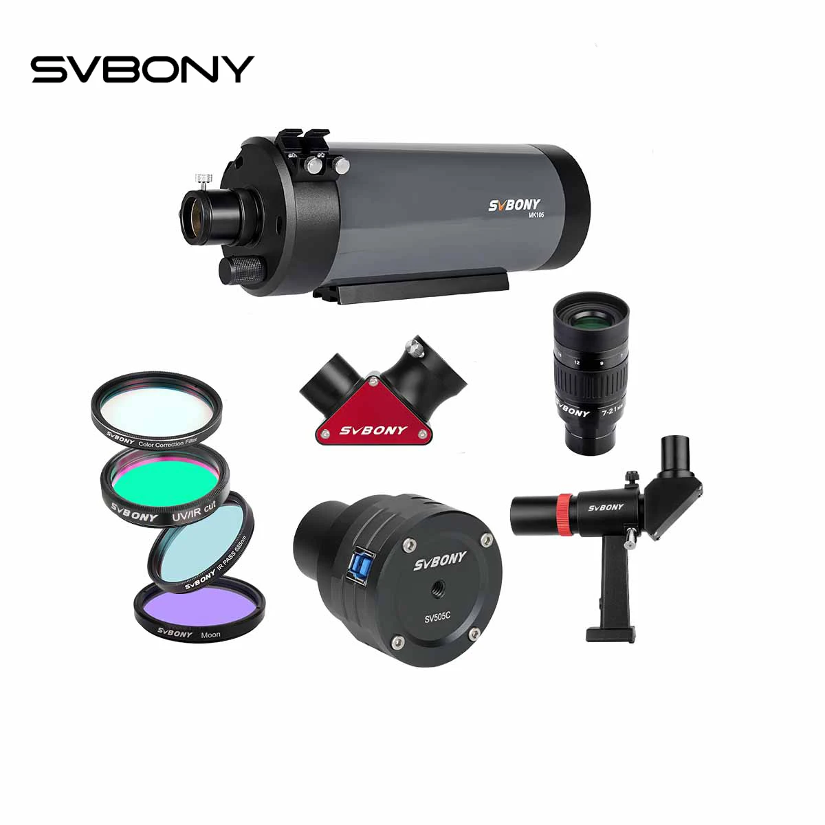 

SVBONY MK105 Astronomical Telescope OTA Maksutov Cassegrain 105mm Aperture,SV505C USB3.0 Planetary Camera with accessories