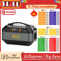 Flashfish P56 Pure Sine Wave 600W Portable Power Station 288.6Wh/78000Mah Solar Generator 230V Outlets Portable Camping Battery