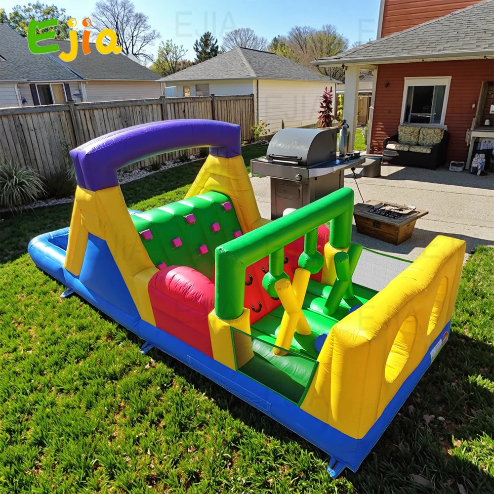 Commercial 100% PVC Inflatable Bounce House Water Slides Inflatable Obstacle Course with Ball Pit For Kids Party Fun Racing Game