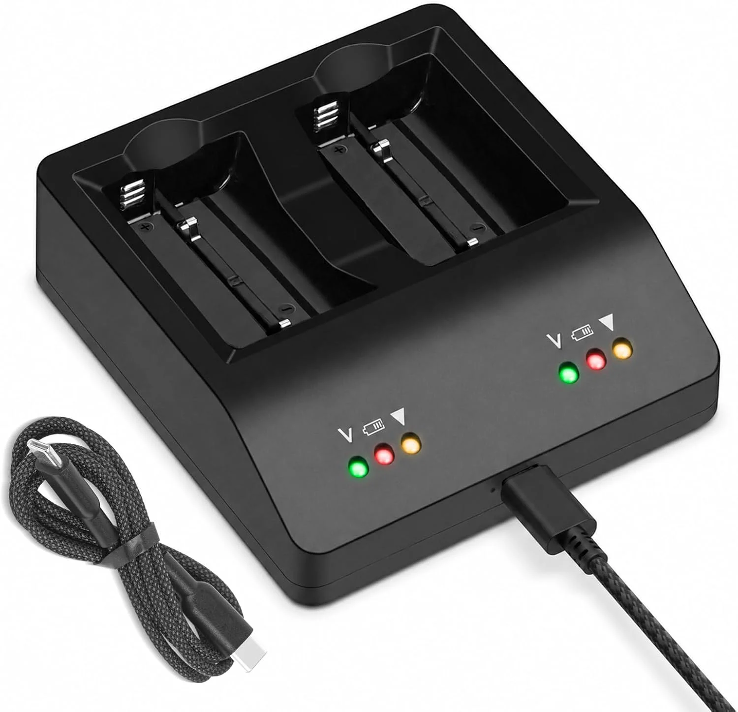 SBC20-900 Dual Battery Charger for Shure SB900 SB900A SB900B SB900C, Compatible with ULX-D QLX-D AD Series, Type-C Cable Include