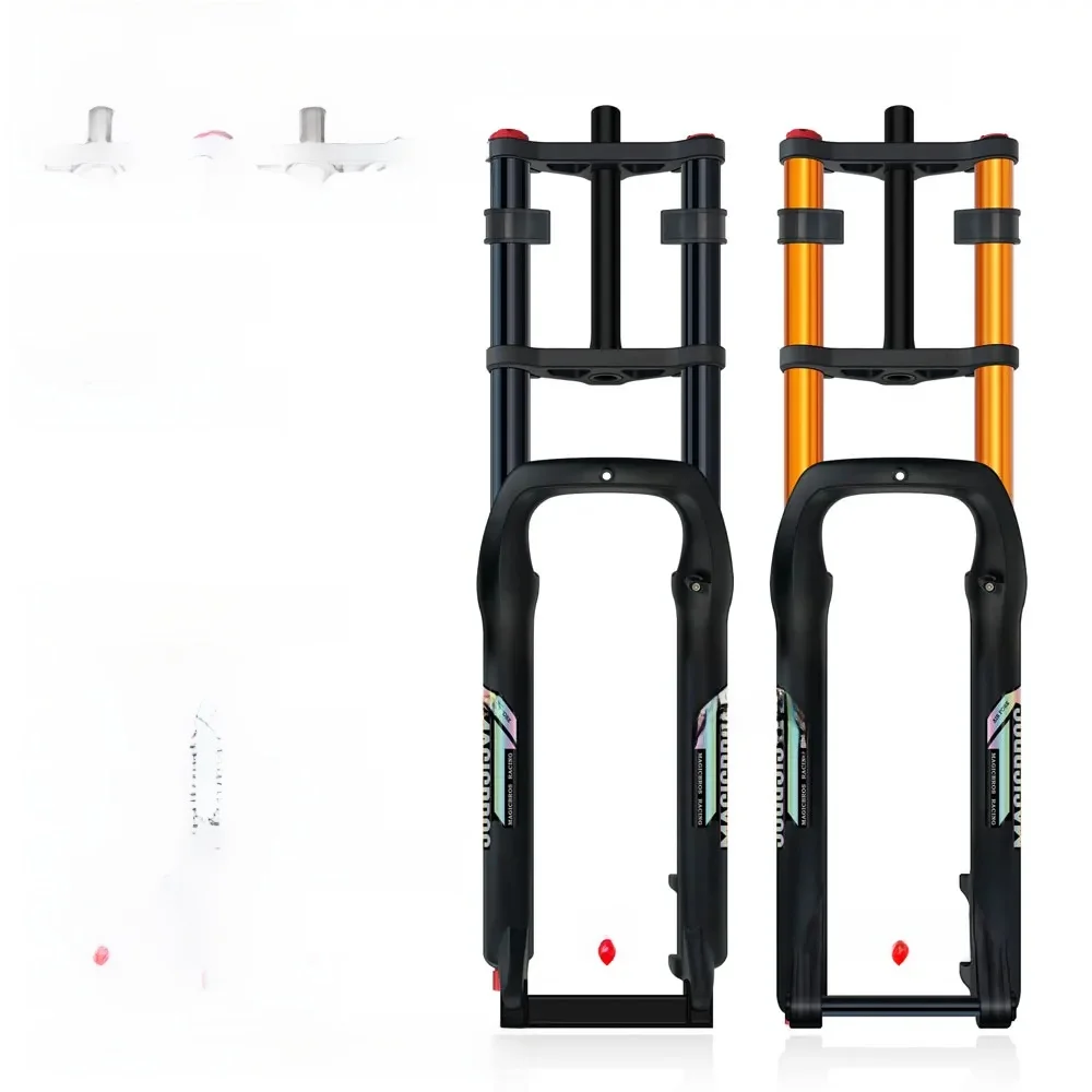 AliExpress NONE 20x4.0 26*4.0 MTB Dual Motor Air Suspension Fork QR 9*135mm 15*135mm Beach Snow Motorcycle Electric E Bike Double Crown Air Fork