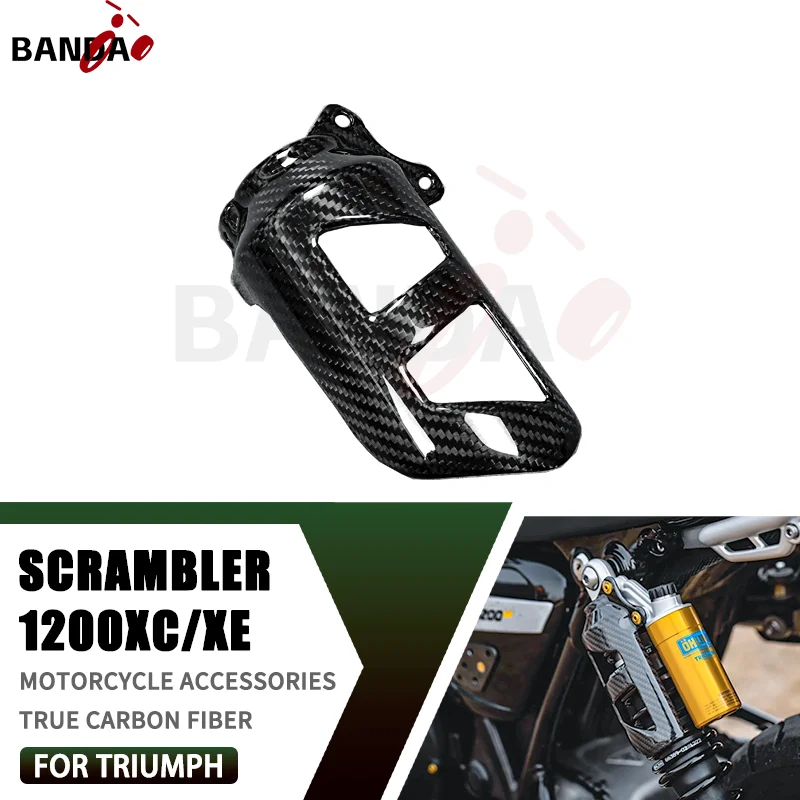 

For Triumph Scrambler 1200 XC/XE big climb 100% 3K Pure Carbon Fiber Dry carbon Motorcycle Accessories Shock-absorbing cover