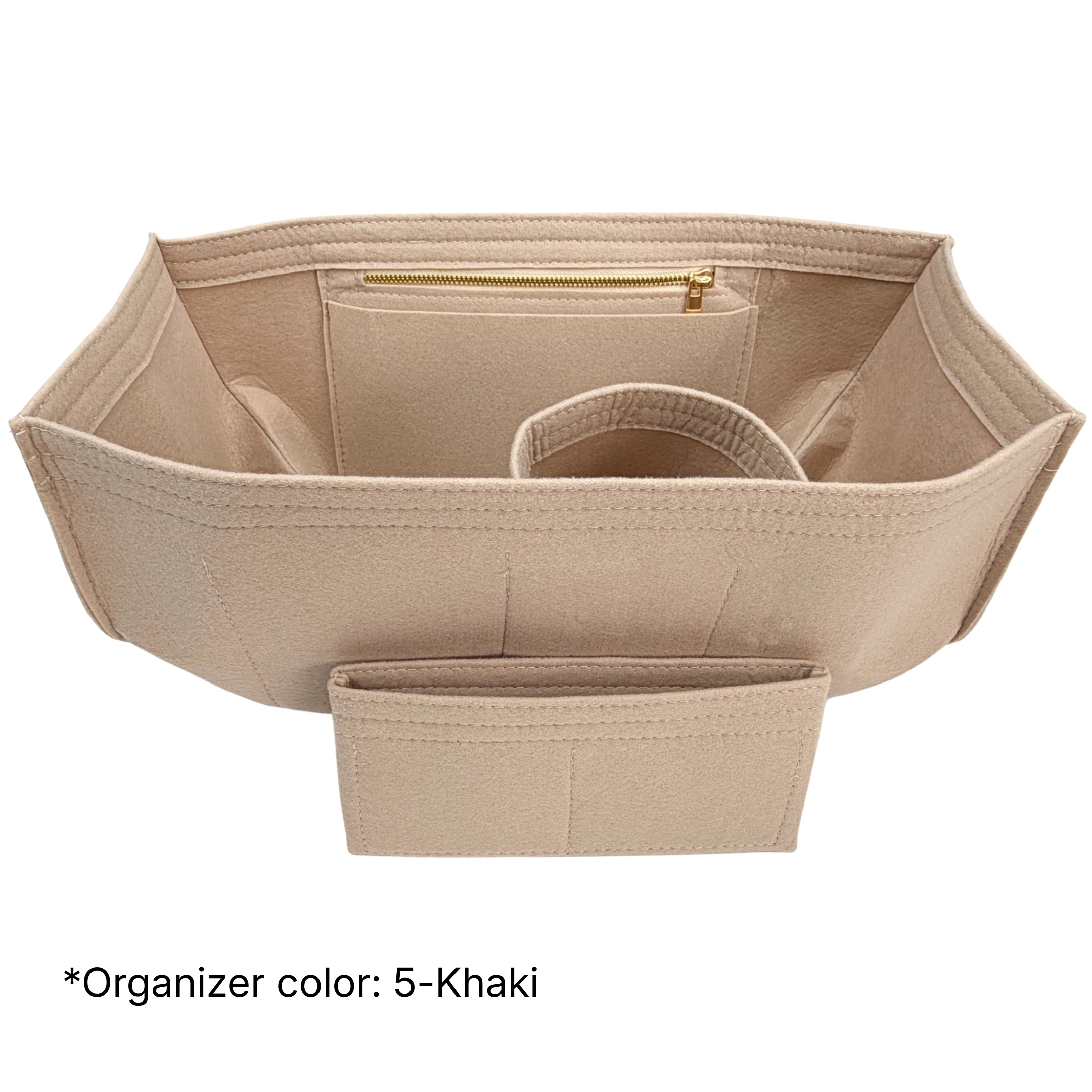 Fit for Cyme Large/ Mini Tote, Bag Organizer Insert Purse Liner, Felt Inner with Zipper Water Bottle Holder Storage Pouch Shaper