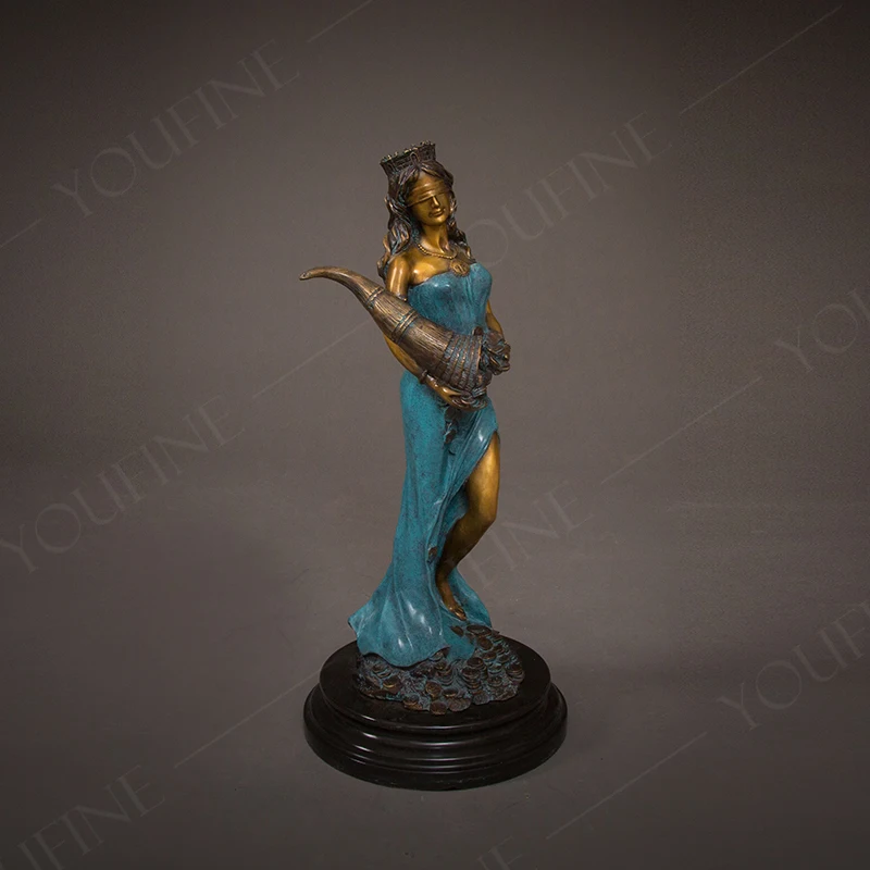 Goddess Of Fortuna Bronze Statue Tykhe 64cm Bronze Tyche Figurine Famous Ancient Greek Sculptures For Home Decor Ornaments