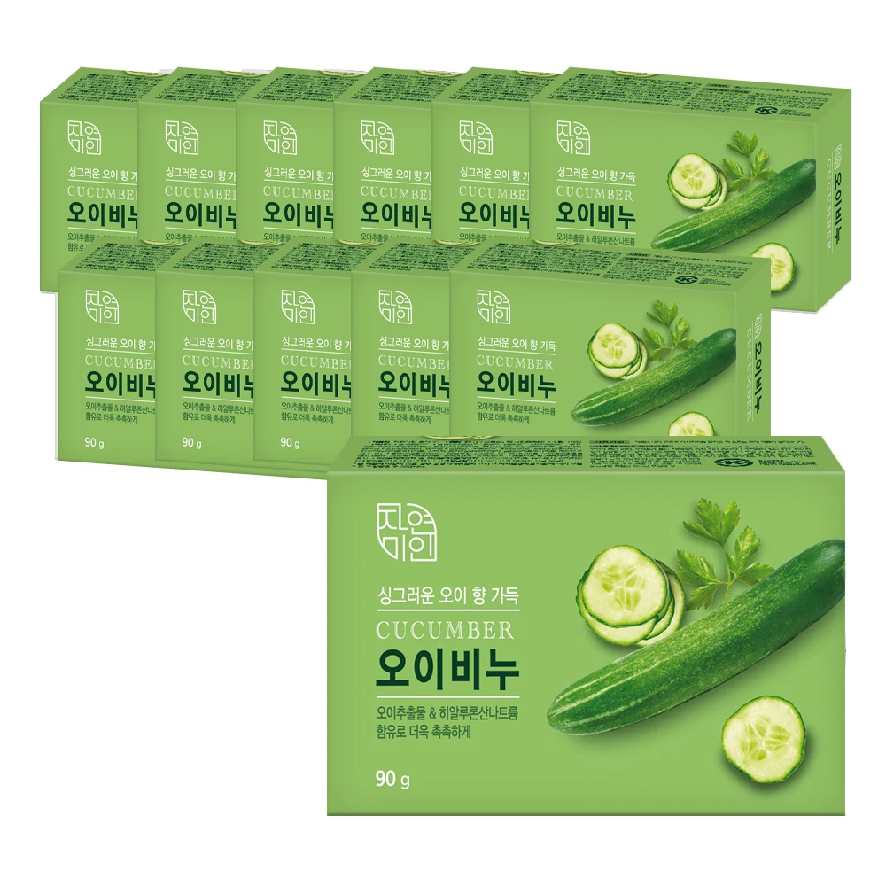 Mugunghwa nature beauty cucumbers soap 90gX 12 pieces