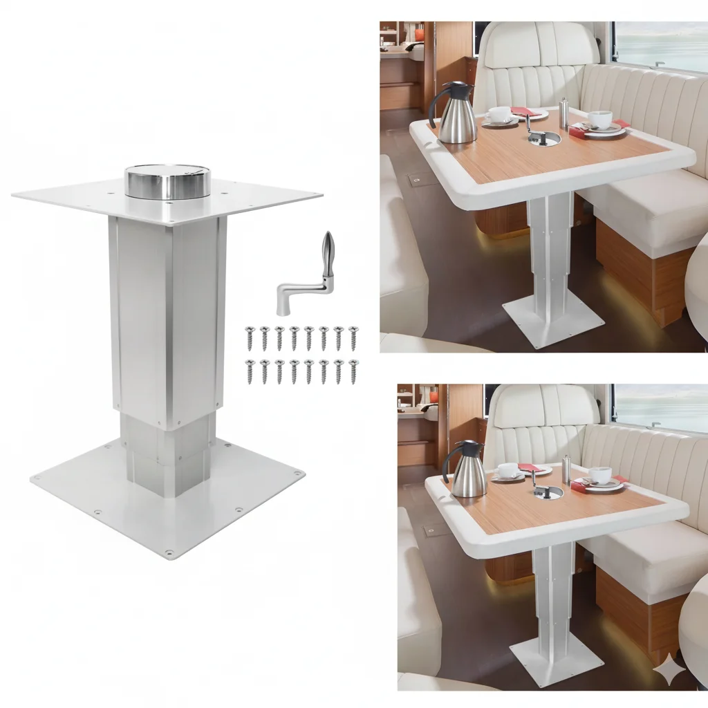

Convertible bed/table heavy duty RV telescopic table frame, 12-29.5 inches/34-75CM adjustable tatami RV yacht table leg base