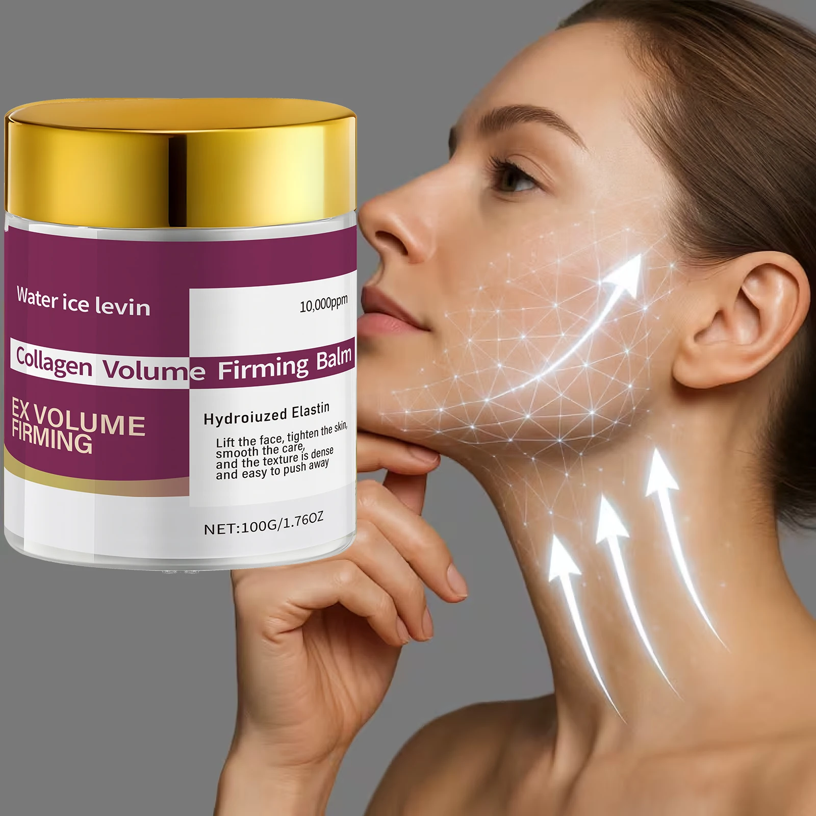 WATER ICE LEVIN Collagen Volume Balm 100g Bee Venom Elastin Hyaluronic Acid Moisturizing Facial Skin Care Balm