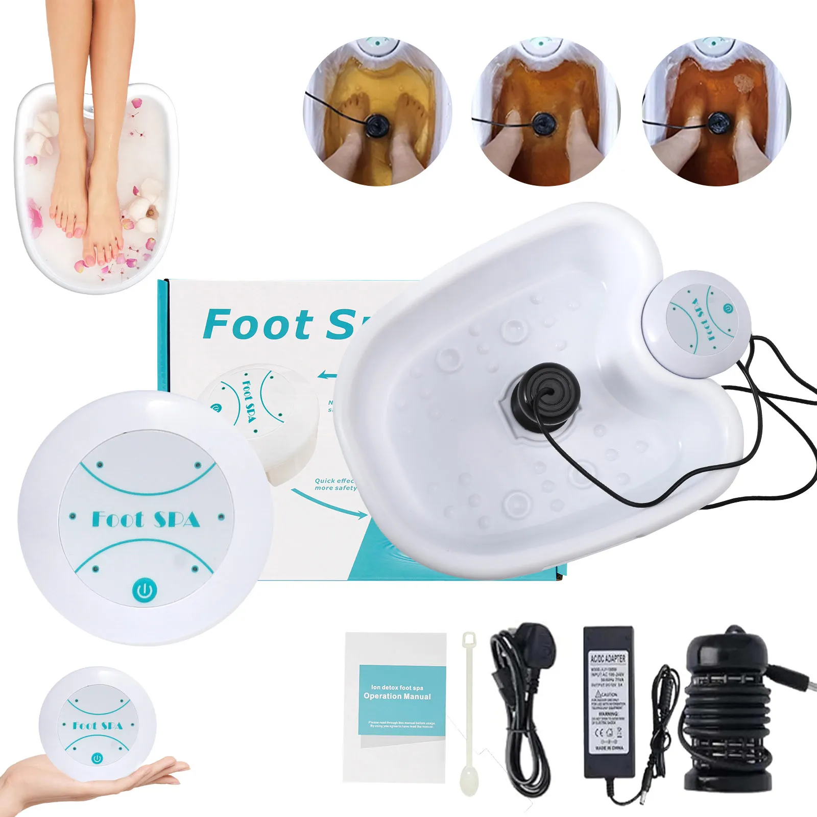 إزالة السموم أيون القدم آلة سبا حوض الاستحمام تنظيف تدليك صغير حوض استحمام القدم بالوعة العلاج مجلس جهاز صغير علاج القدم