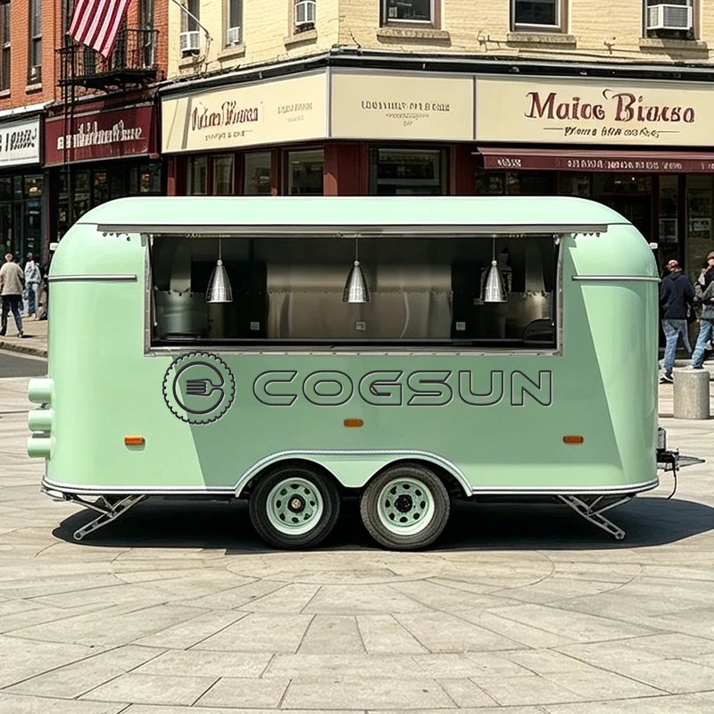 COGSUN Mobile Stainless Steel Food Trailer Concession Kitchen Custom Commercial Restaurant Equipment Trailer