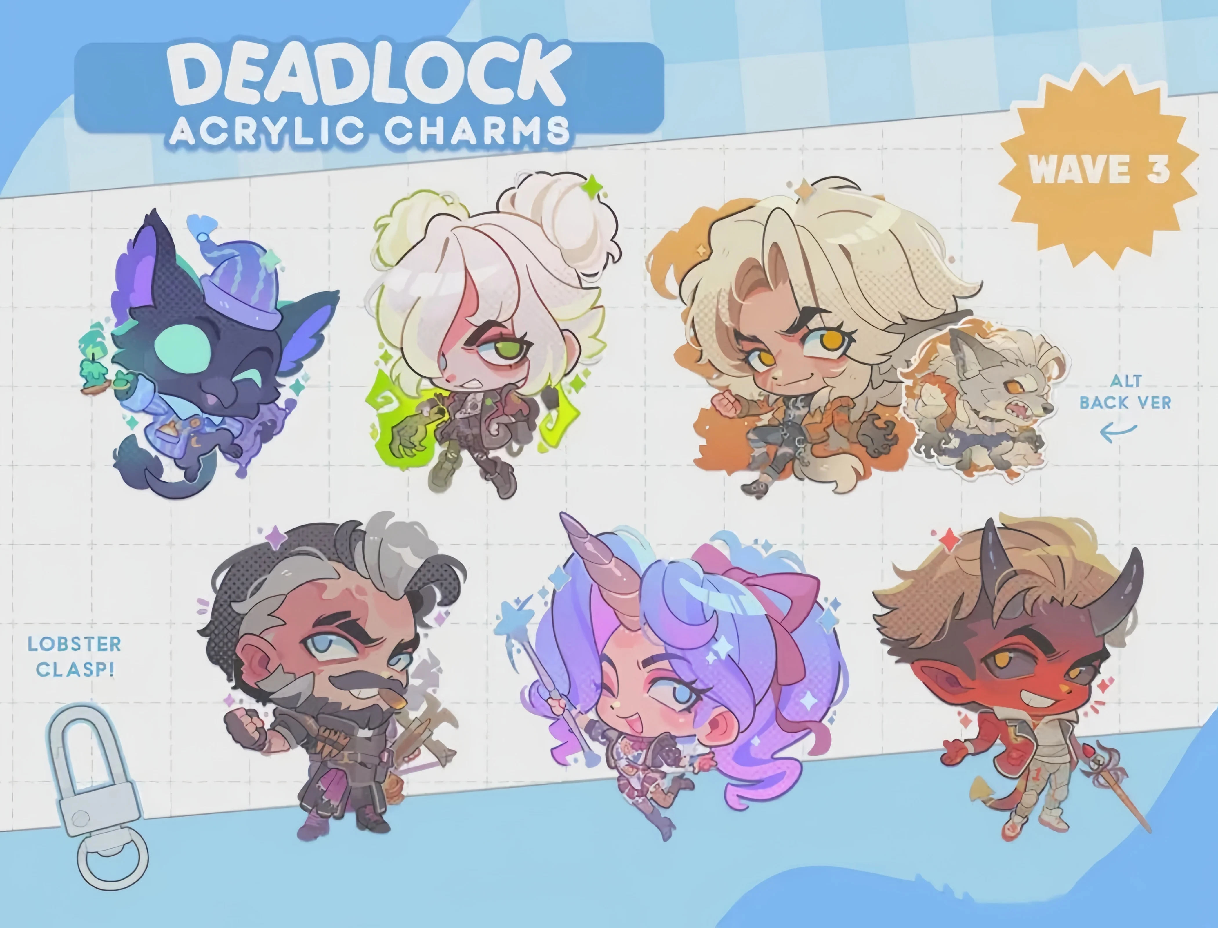 Deadlock Charms keychains (wave 3) Rem Graves Silvery Venator Celeste Apollo