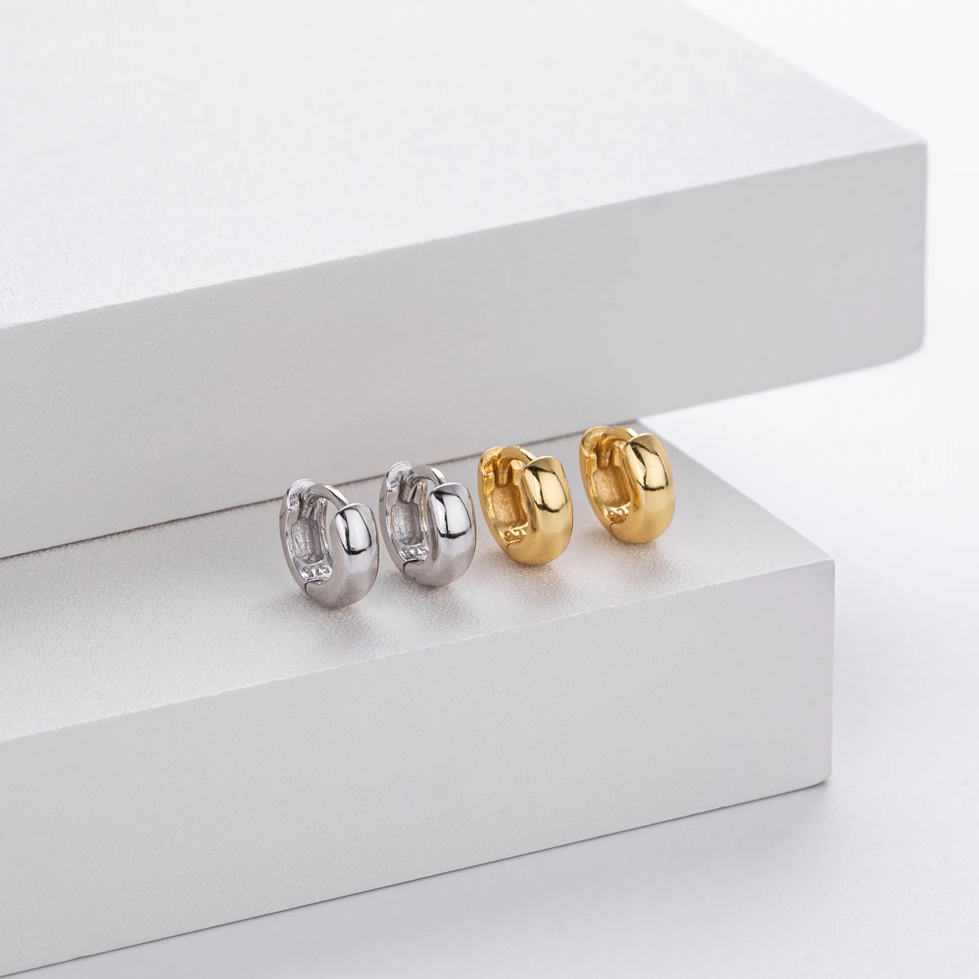 925 الفضة الاسترليني النمط الفرنسي هوب الأذن الكفة الحد الأدنى مجوهرات أنيقة العصرية Instagram الفيروسية أقراط للنساء #5