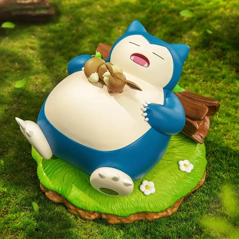 Pokemon Anime Actiefiguren Snorlax Met Eevee Poppen Funism Echte Originele Desktop Ornamenten Model Collectie Kid's Speelgoed Gift - afbeelding 2