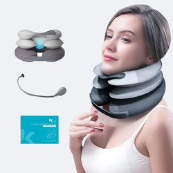 Neck Stretcher with Removable Air Pump Cervical Traction Device Inflatable Neck Brace for Neck Pain Relief