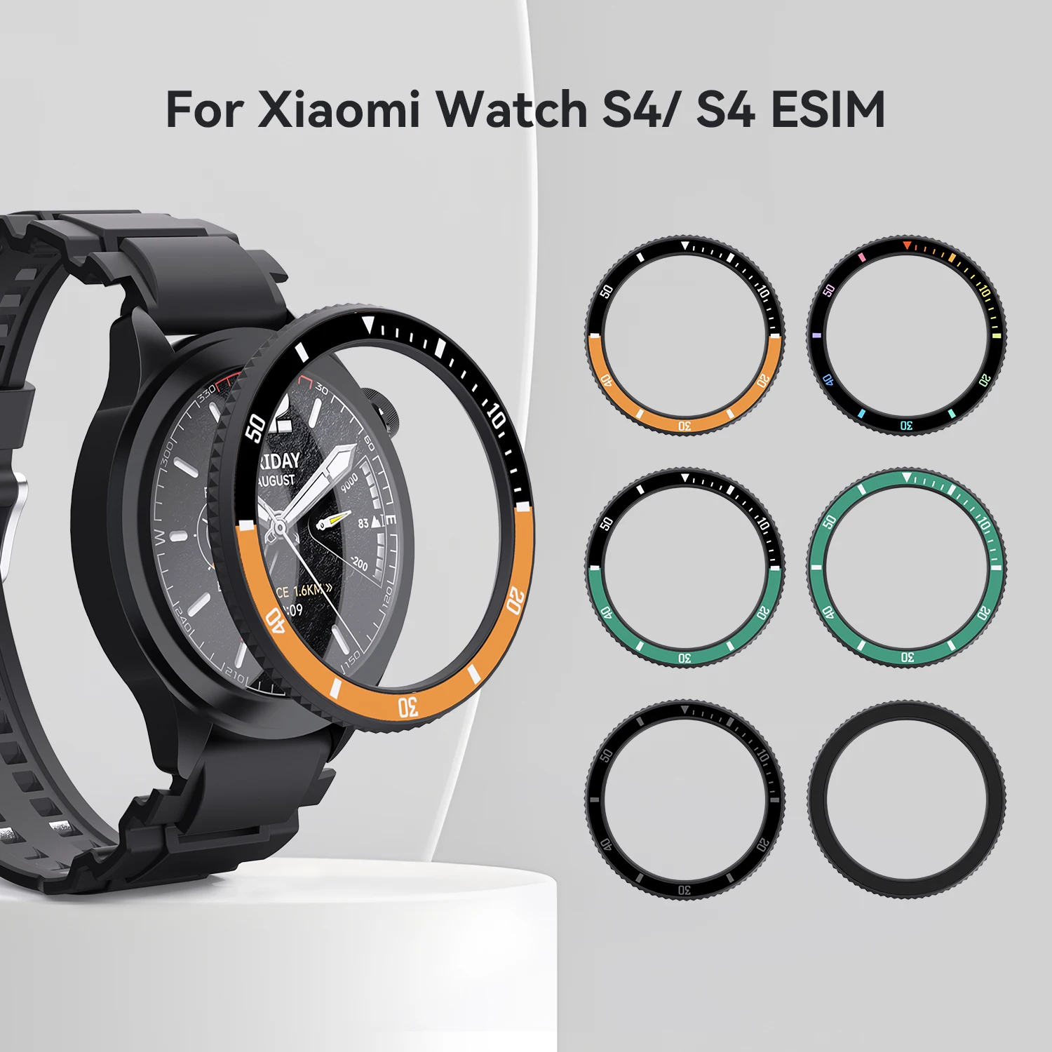 SIKAI Glass Protective Case Strap Bands PC Bezel Ring Watch Case for Xiaomi Watch S4 Hard PC Bumper for Xiaomi Watch S4 ESIM