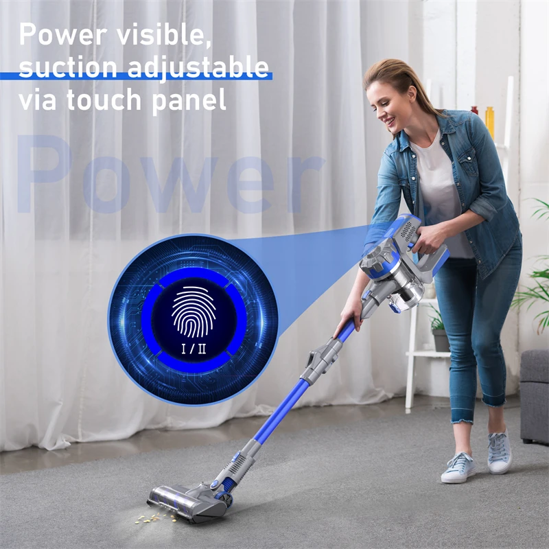 Cordless Vacuum Cleaner Handheld Wireless Foldable Ortable Vacuum 12kPa 0.8L Dust Cup Touch Control Handheld Sweeper Machine