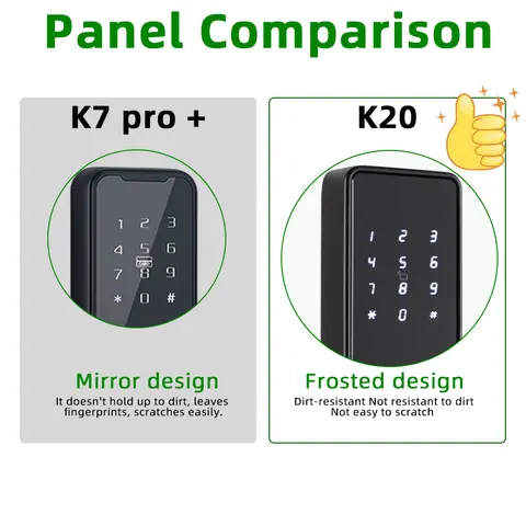 RAYKUBE K20 9-språks biometriskt fingeravtrycksdörrlås elektroniskt dörrlås med Tuya-app/IC-kort/lösenord/nyckelupplåsning 8 best sales dörrlycka - №4