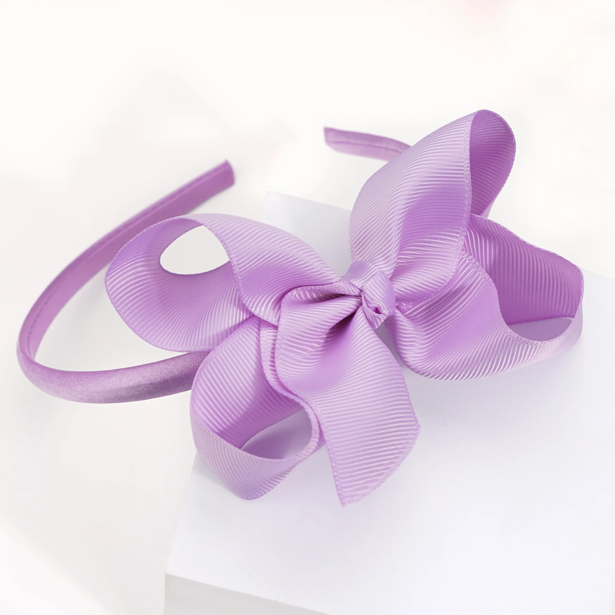 6 Pack Hair Bows Plastic Hair Headband Grosgrain Ribbon Headbands Hair Hoops Hair Accessories for Baby Girls Kids