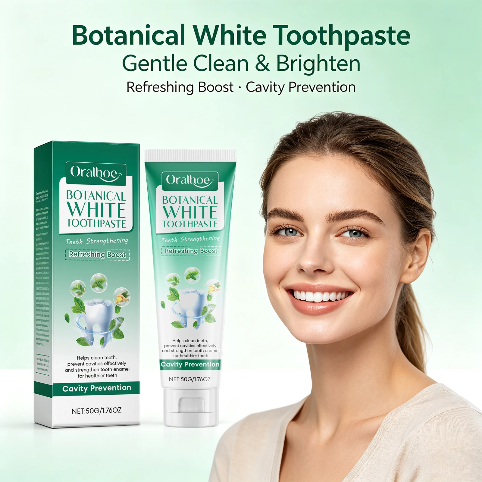 Botanical Toothpaste Baking Soda Gentle Clean Stain Removal Brighten Teeth Fresh Breath Natural Oral Care Teeth Whitening Toothpaste