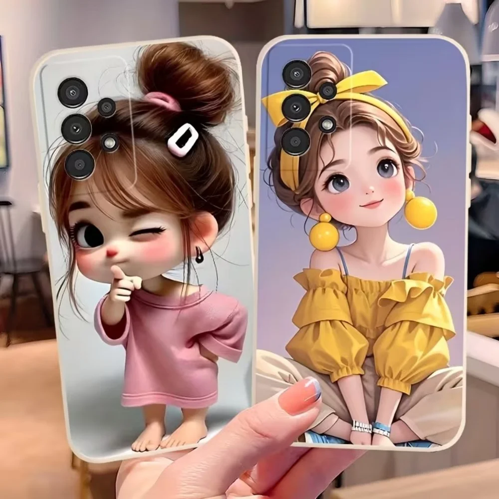 Cute Cartoon Girl Pattern Design Phone Case For Samsung Galaxy S26 S25 S24 S23 S22 S21 S20 Ultra Plus FE Edge 2022 5G TPU Cover view 6