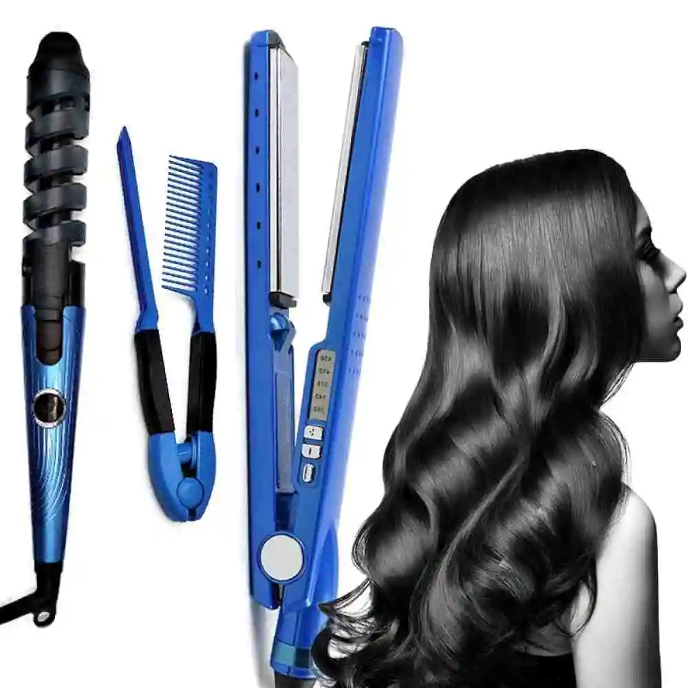 Hair Straightener iron Kit hair curler hair straightener Set