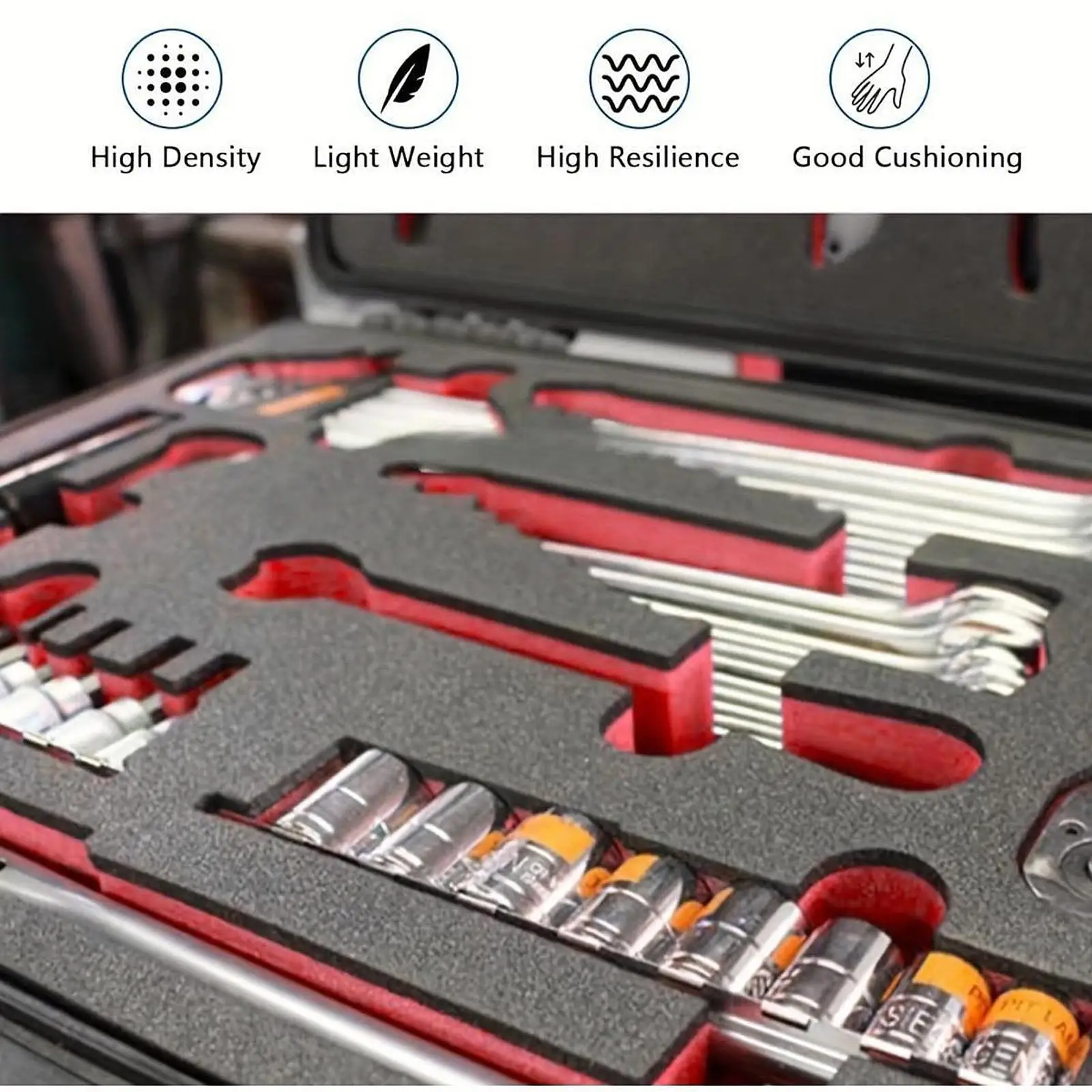 3x Tool Box Foam Inserts Shockproof Easy to Use Professional Removable for Padding Storage DIY Crafts Transport Camera Case