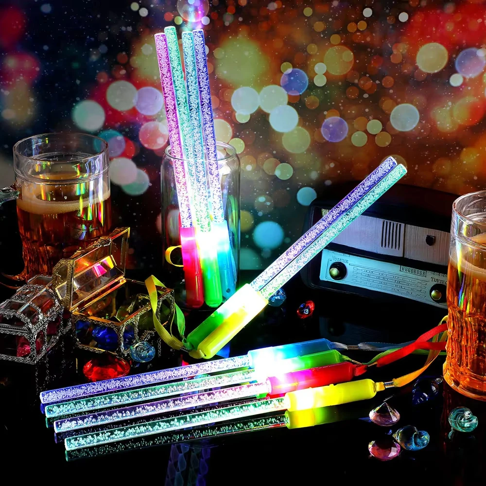 

34PCS LED Glow Sticks, Acrylic Bubble Fiber Optic for Bar DJ Weddings, Birthdays, Concerts, Graduation Ceremonies Gifts