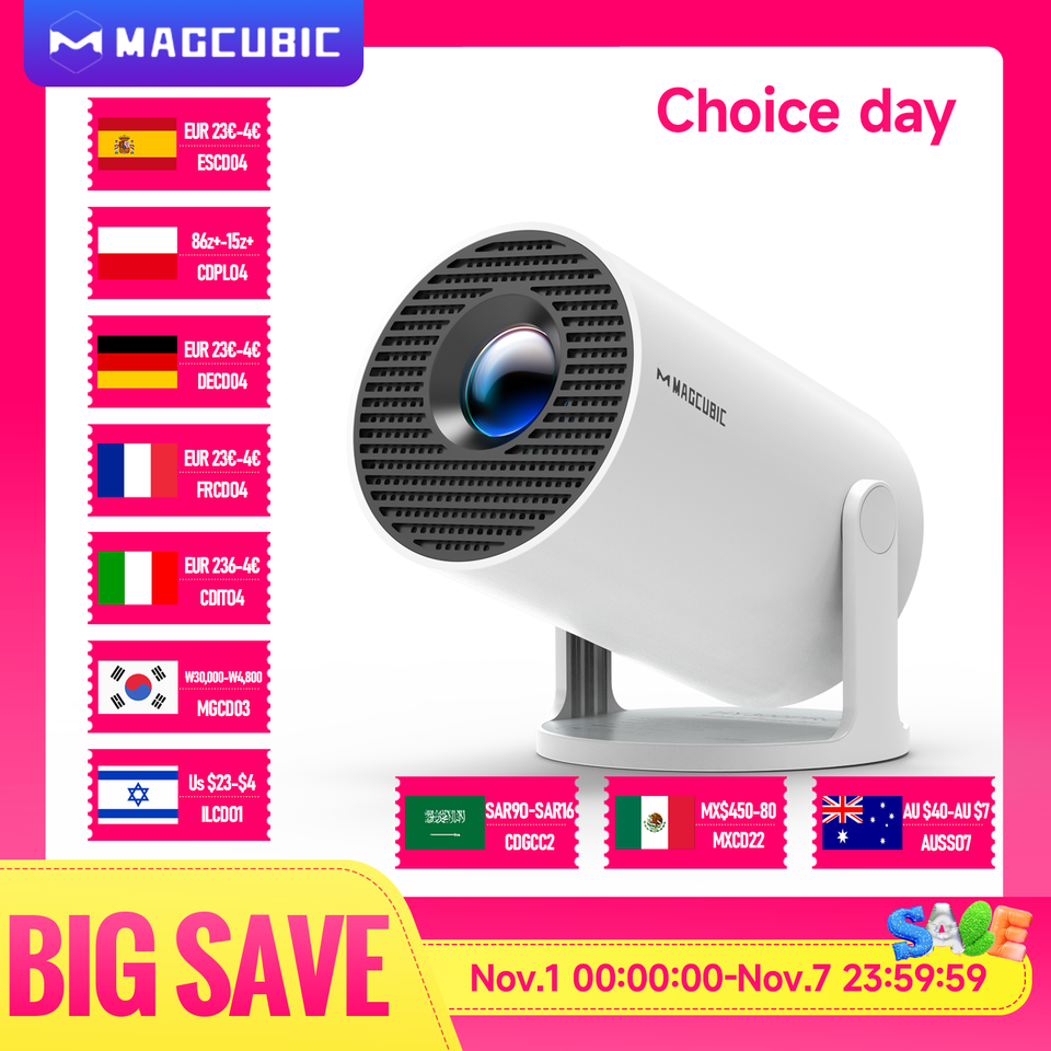  Magcubic Projector HY300 Pro 4K Android 11 Dual Wifi6 290ANSI Allwinner H713 BT5.0 1080P 1280720P Home Cinema Outdoor Projetor 