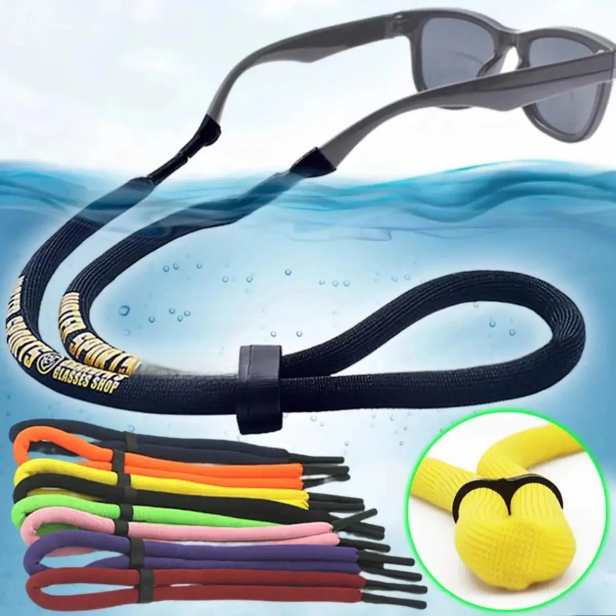 1 szt. Pasek do okularów pasek do okularów przeciwsłonecznych okulary pasek na sznurek regulowane sportowe okulary smycz uchwyty na szyję uchwyt do okularów — zdjęcie 2